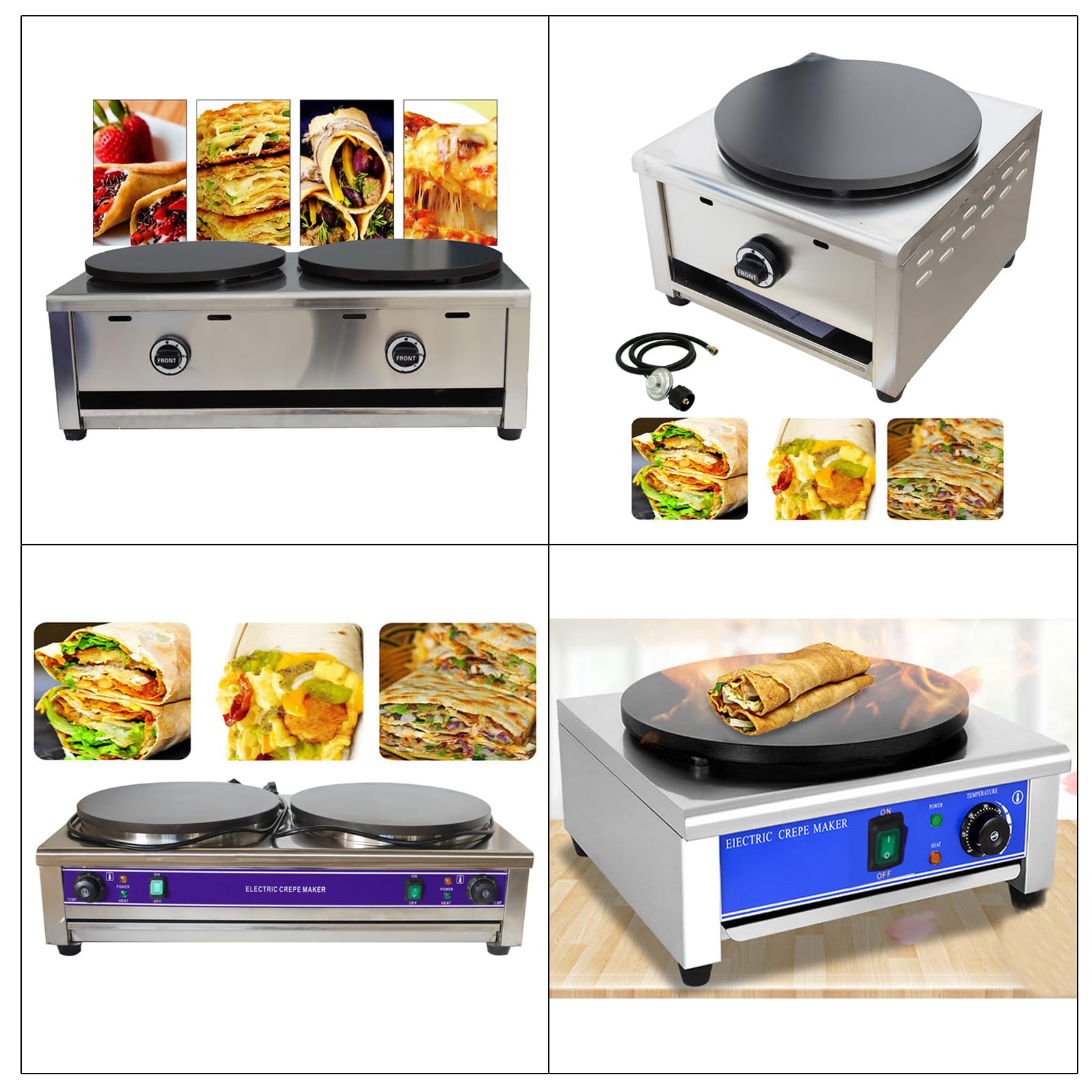 INTBUYING Commercial Electric Crepe Maker - 16