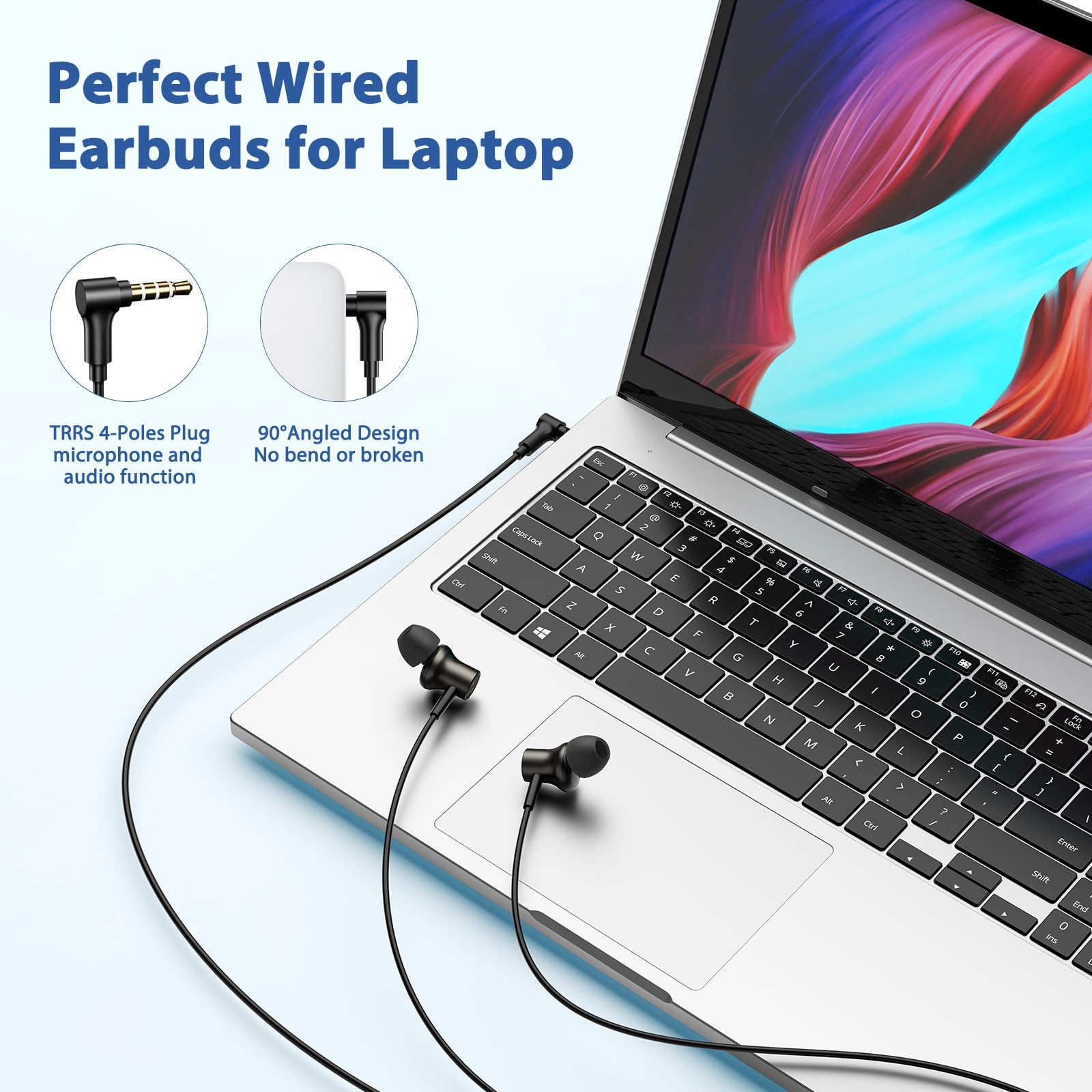 Wired Earbuds with Microphone - Noise Isolating In-Ear Headphones with 3.5mm Jack for iPhone, Samsung, Android, Laptop, Desktop, Gaming Consoles - Perfect for School, Work, Gaming & Travel
