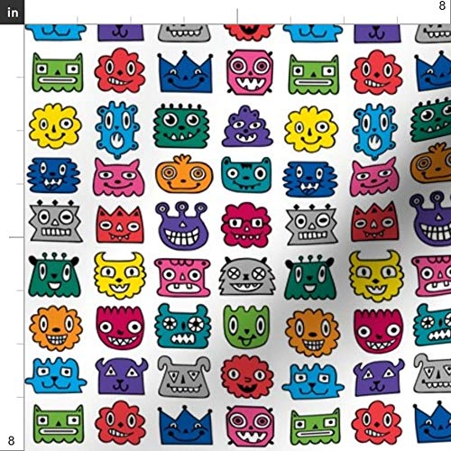 Monster Kids Monsters Printed Upholstery Velvet Fabric - Fat Quarter for Home Decor, Apparel & DIY Projects - Perfect for Curtains, Pillows, Quilts & Crafting