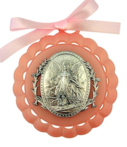 Guardian Angel Crib Medal - Pink Nursery Decor for Baby Room Safety