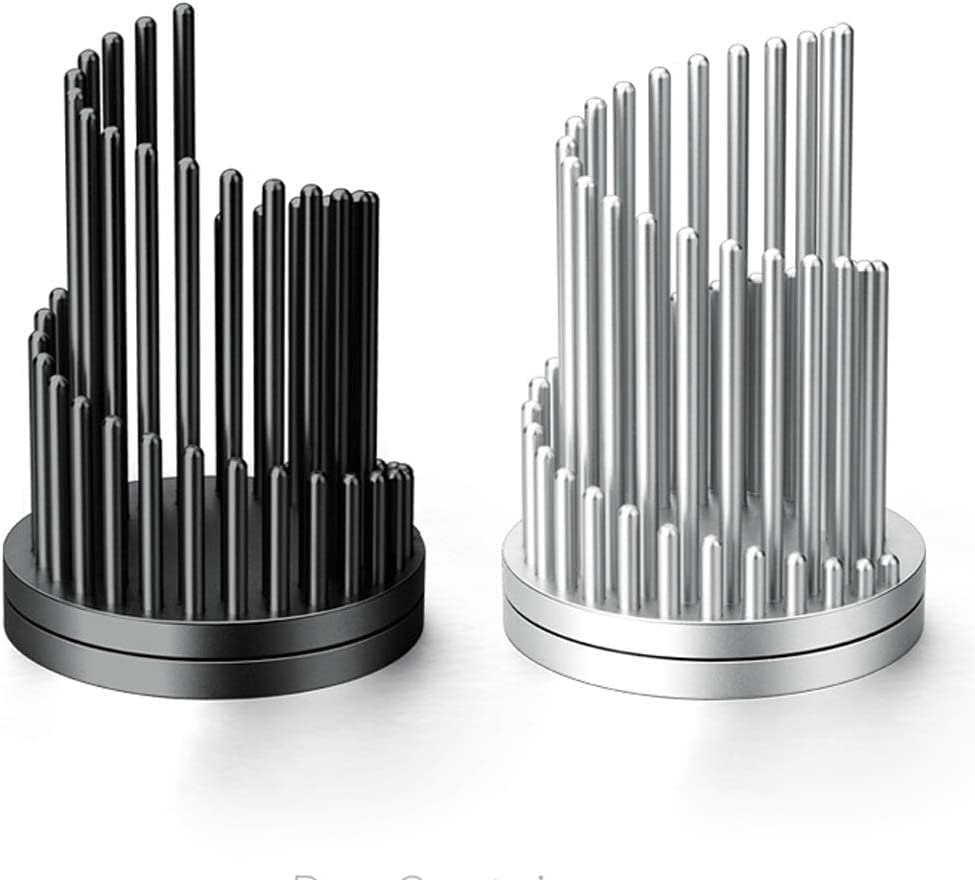 Quick-Rotating Desk Pencil & Pen Holder - Creative Metal Makeup Brush Organizer - Silver Office Stationery for Stress Relief | Perfect for Home Office, Study Desk & Makeup Vanity Organization