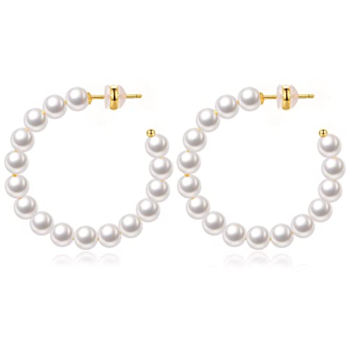 30mm-C-Shaped Pearl Earrings