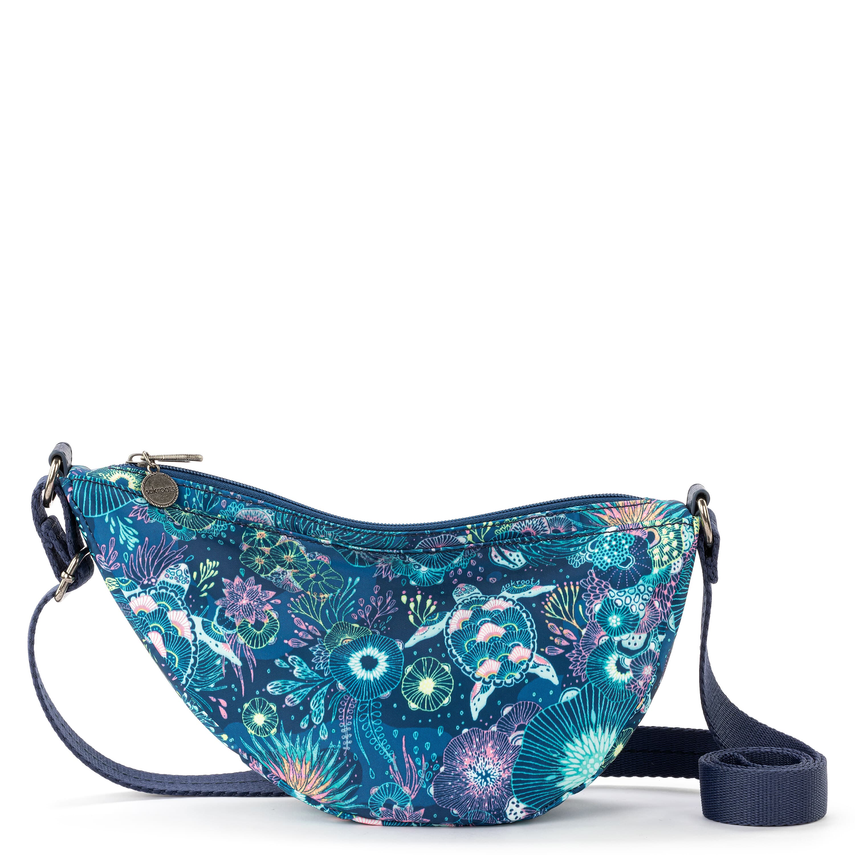 EcoTwill Tess Sling Bag in Royal Blue Seascape - Stylish Crossbody Purse for Women, Perfect for Travel, Shopping & Everyday Use