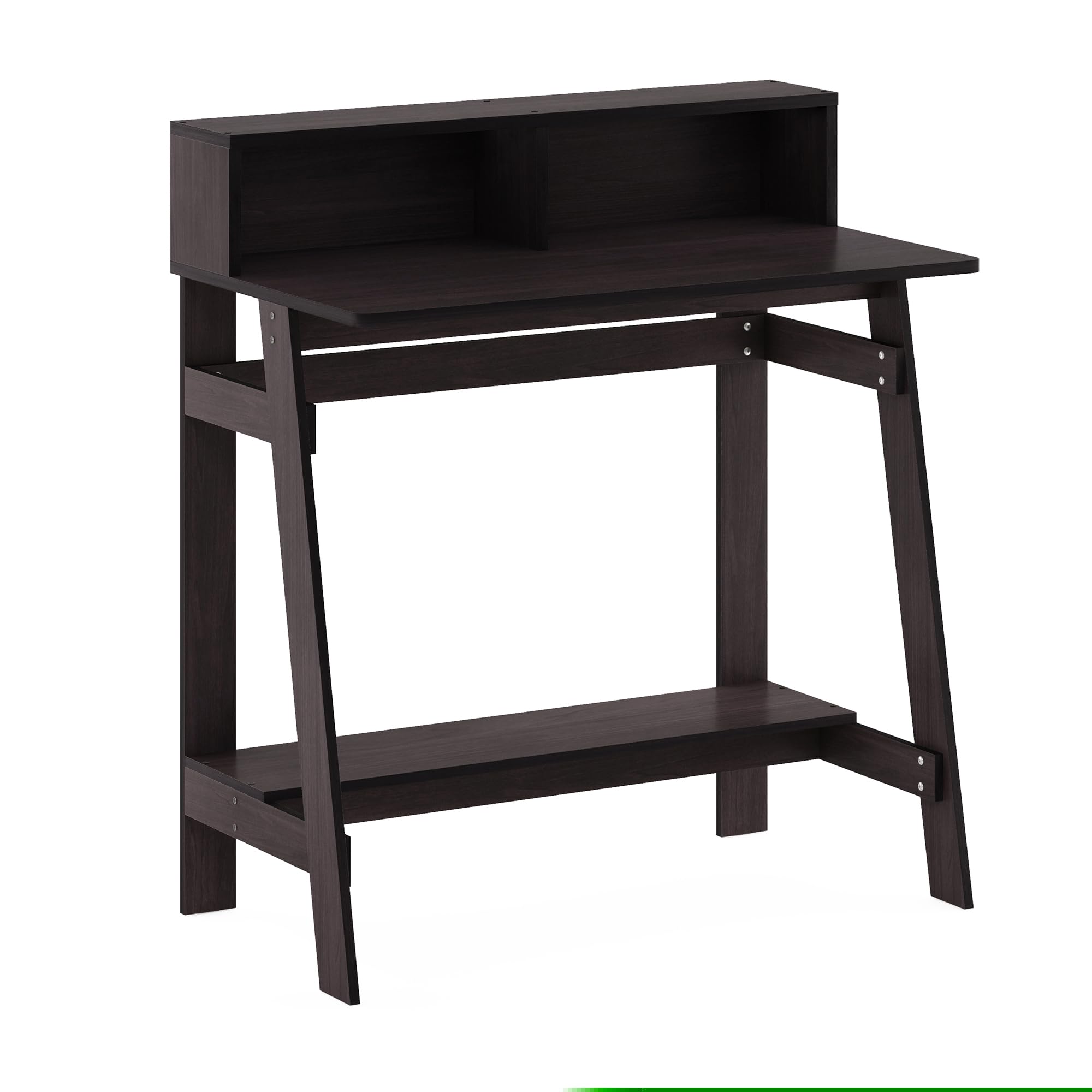 Furinno Simplistic A-Frame Computer Desk - Dark Walnut Finish | Compact Home Office Desk for Small Spaces | Perfect for Remote Work, Study & Gaming Setup