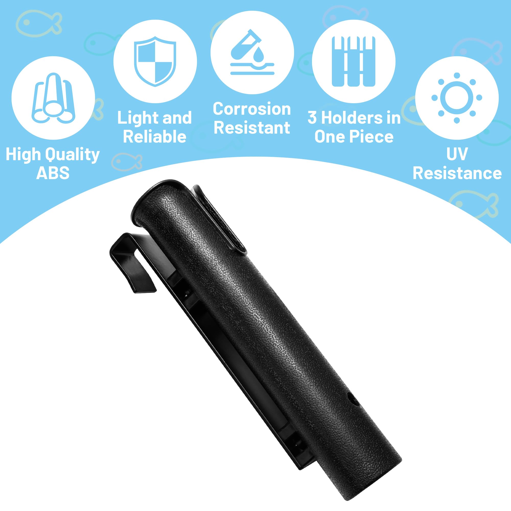 Wall Mounted Fishing Rod Holder - Compatible with YETI & RTIC Coolers, Cooler Accessory, Medium, Black - Perfect for Garage, Boat, and Outdoor Storage