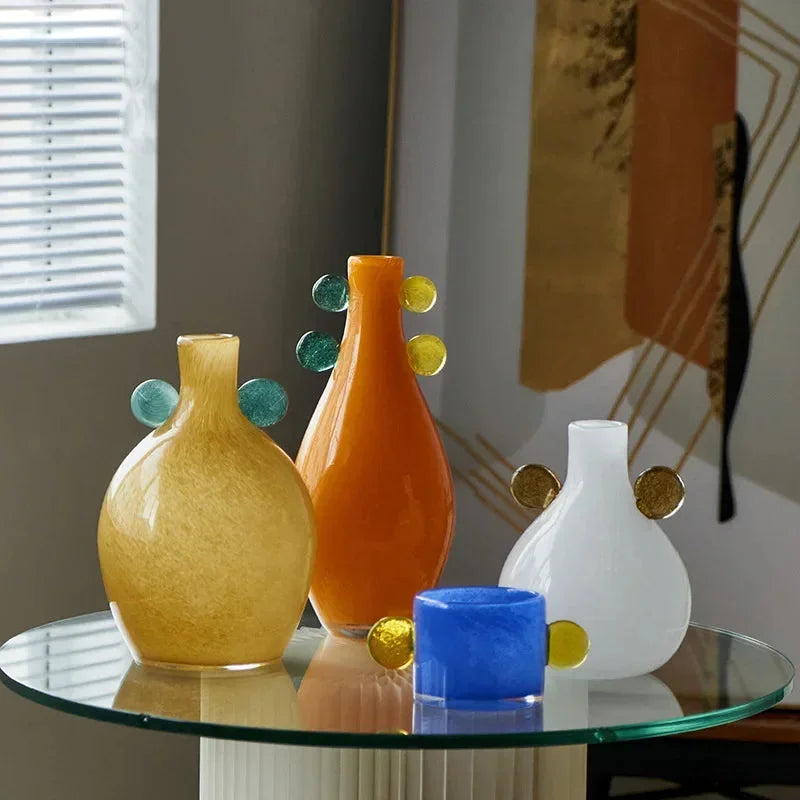 Elegant Carousel Pop Glass Vase - Modern Home Decor for Flowers, Centerpiece, Wedding & Party Decorations - Perfect for Living Room, Dining Table, and Special Events