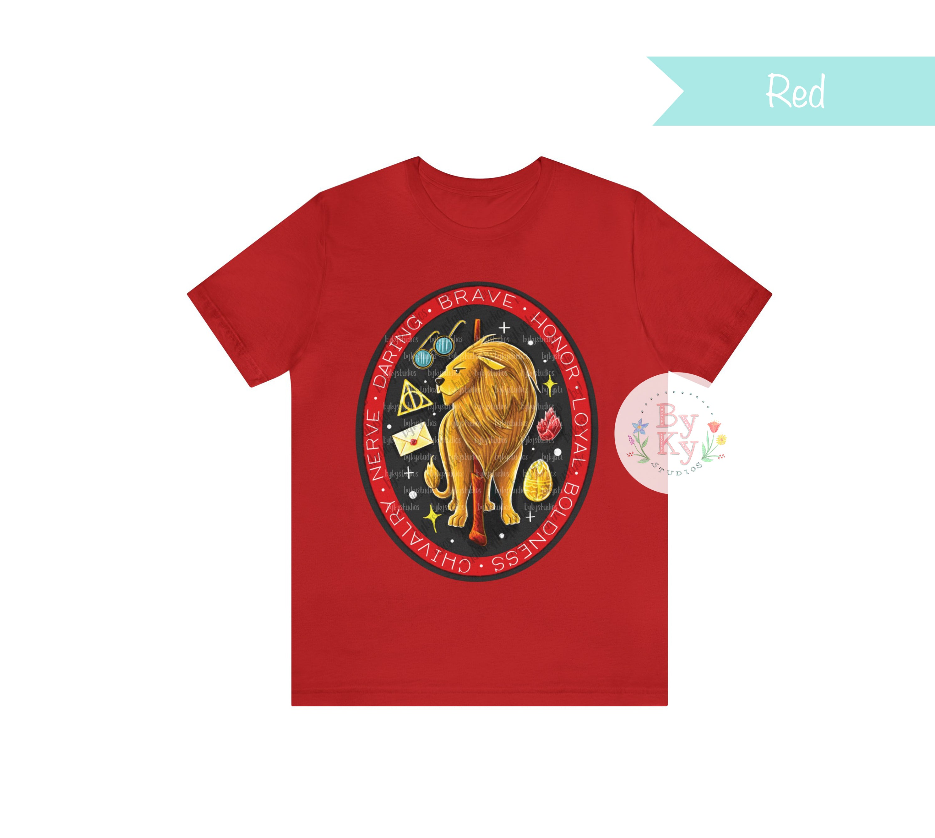 Gryffindor Unisex T-Shirt - Harry Potter House Pride Cotton Tee for Men & Women - Perfect for Cosplay, Halloween & Casual Wear