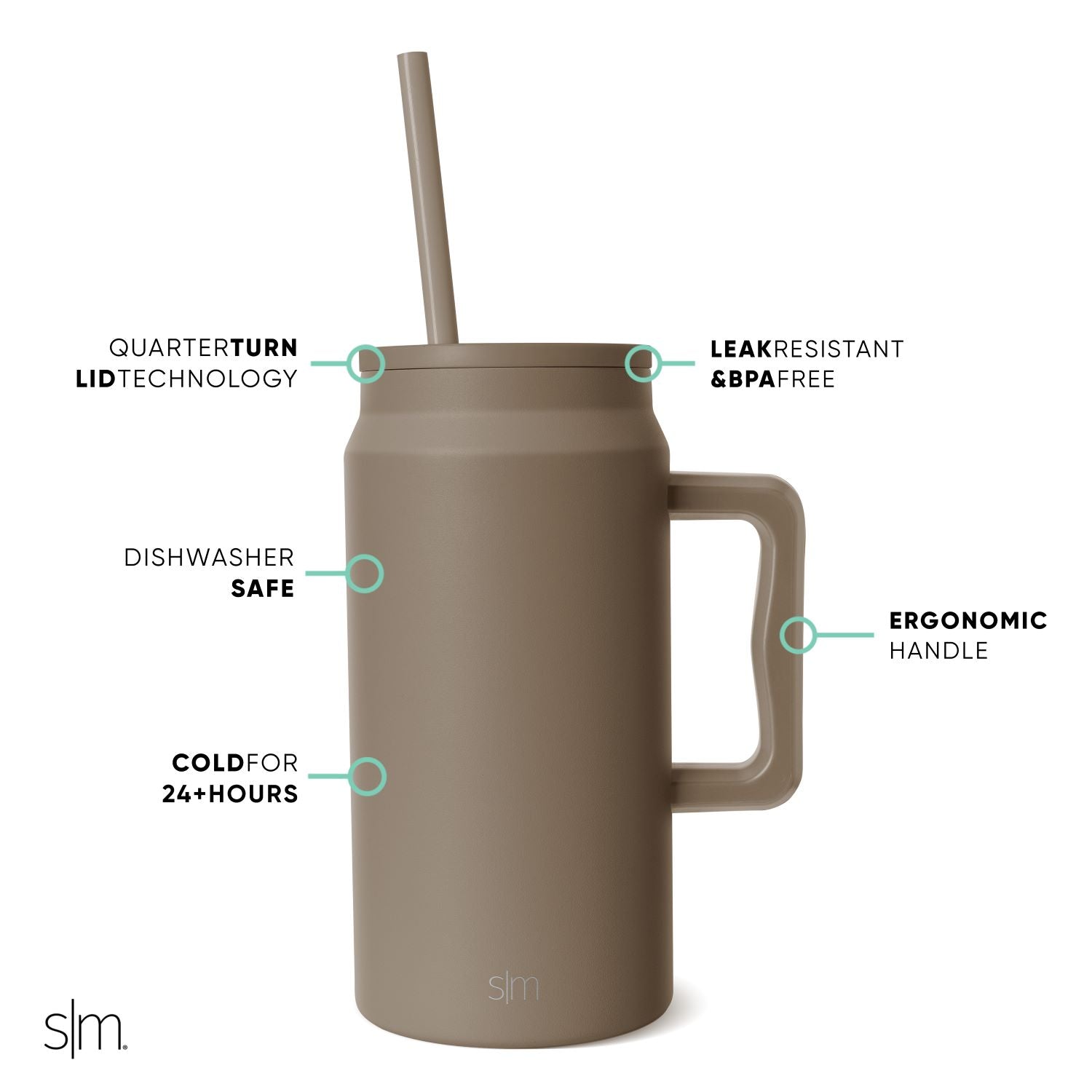 Premium Trek Tumbler 50Oz Stainless Steel Vacuum Insulated Water Bottle - Keeps Drinks Hot/Cold for 24 Hours - Perfect for Hiking, Camping & Outdoor Adventures