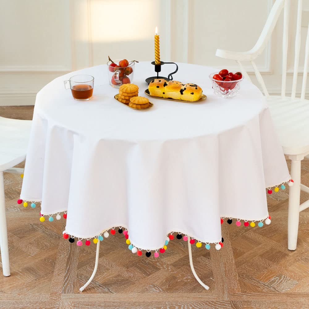 Premium Cotton & Linen Round Tablecloth - 40
