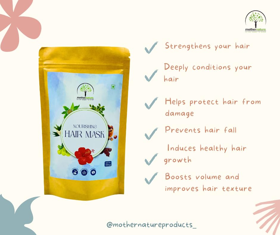 Mothernature Hair Mask for Frizzy Hair - Deep Conditioning Treatment for Soft & Silky Hair | Hydrating Hair Care Solution for Dry, Damaged Hair - Perfect for Home Spa Days & Salon-Quality Results
