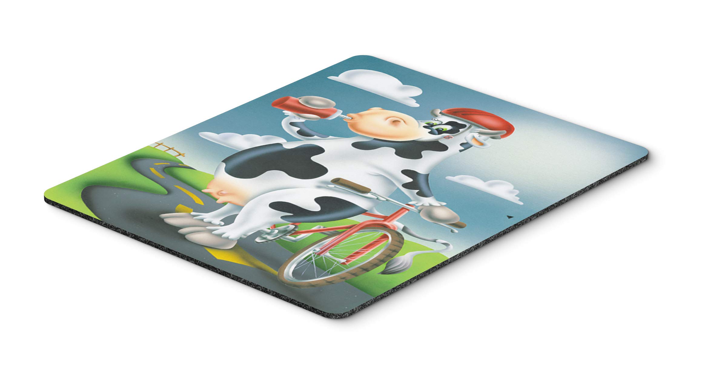Caroline's Treasures APH0532MP Cow on a Bike Ride Mouse Pad - Large Washable Non-Slip Desk Mat for Home Office, Gaming & Computer Work | Perfect for Laptops, Hot Pads & Trivets | Durable Surface for Work, Study & Creative Spaces