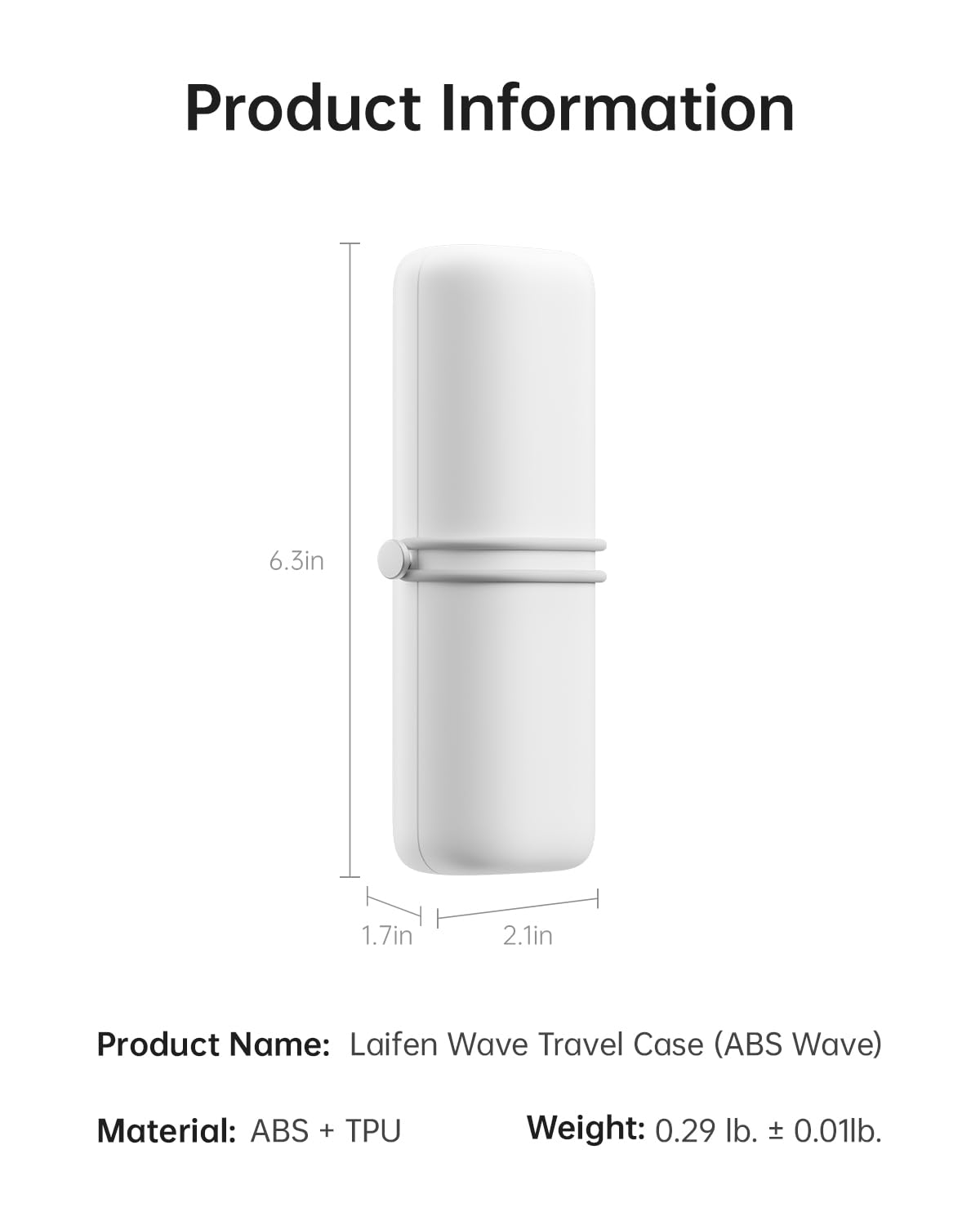 Laifen Wave Electric Toothbrush Travel Case (White) - Lightweight, Portable & Hygienic ABS Travel Storage for Electric Toothbrush | Perfect for Travel, Gym & Daily Use