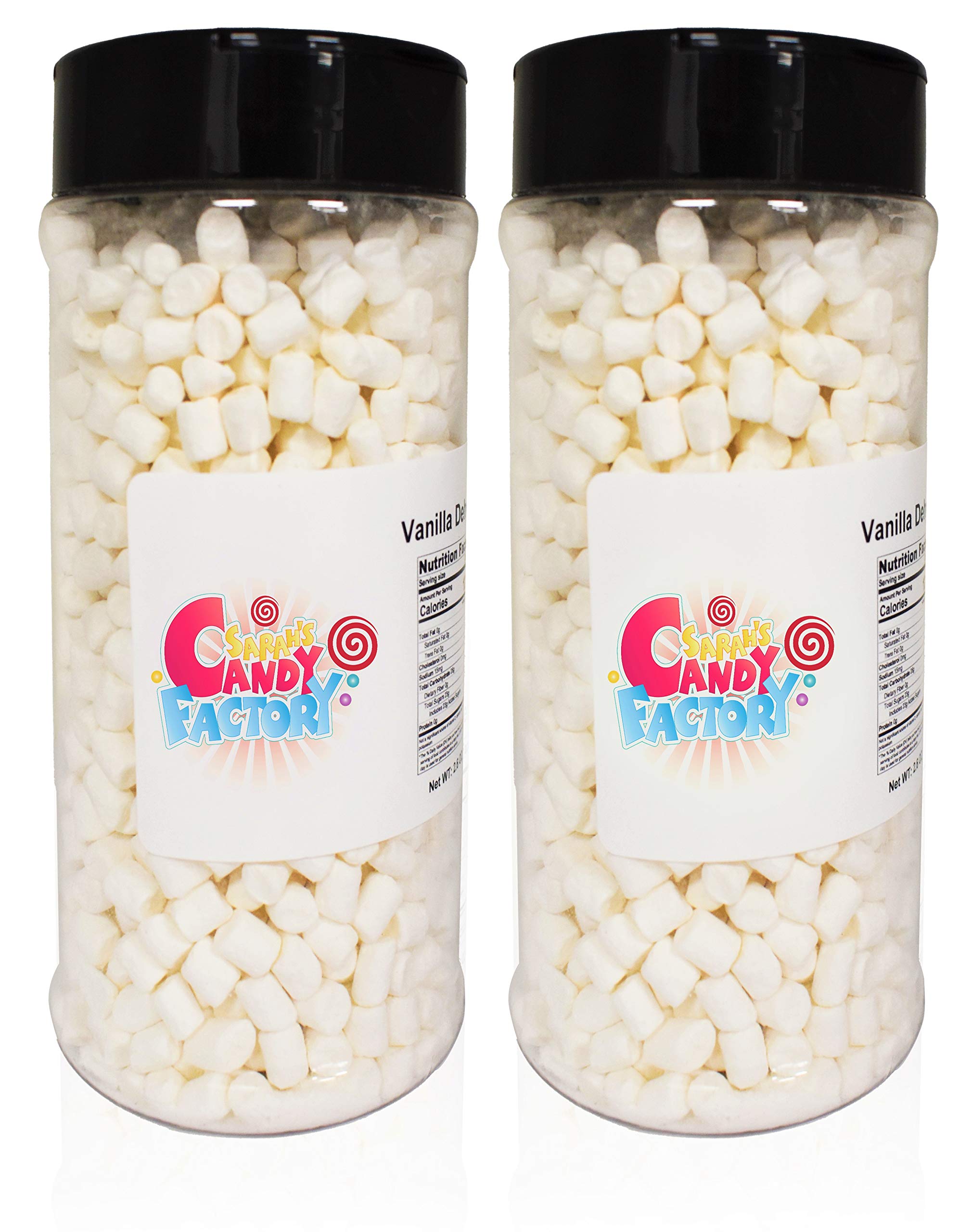 Sarah's Candy Factory Dehydrated Marshmallows Bits - Vanilla Flavored Mini Marshmallows in Resealable Jar for Baking, Hot Cocoa & Dessert Toppings