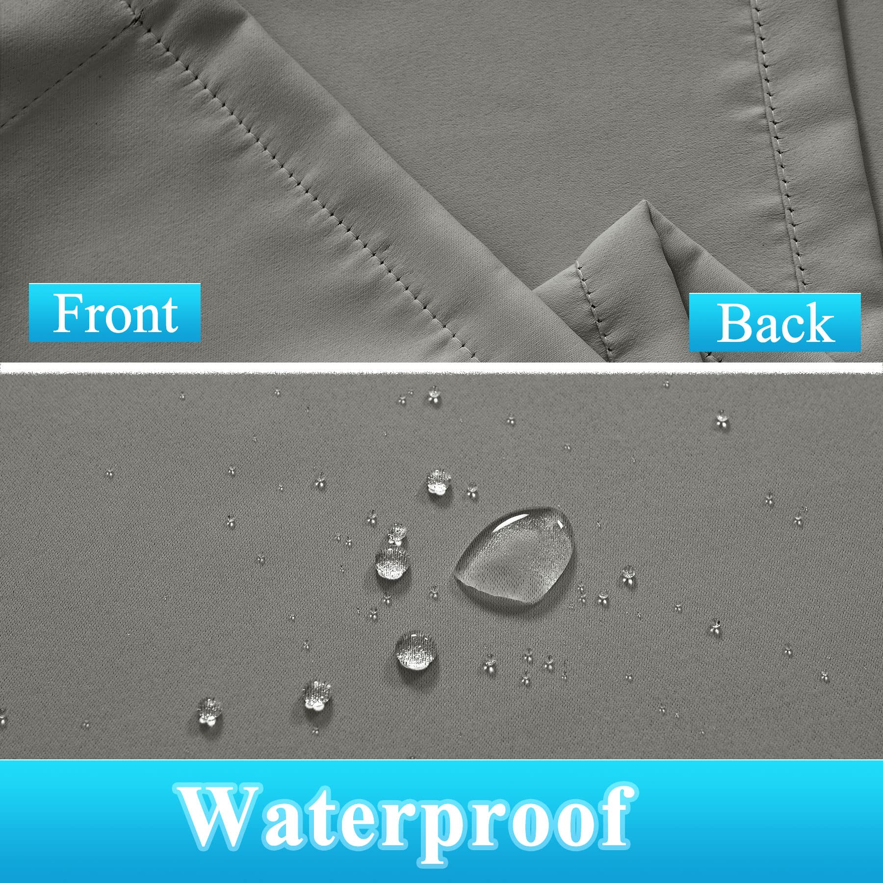 Frement Extra Wide Outdoor Curtains - Windproof & Privacy Protection - Rustproof Grommet Drapes for Gazebo, Pergola, Patio - Indoor/Outdoor Use - Grey (150