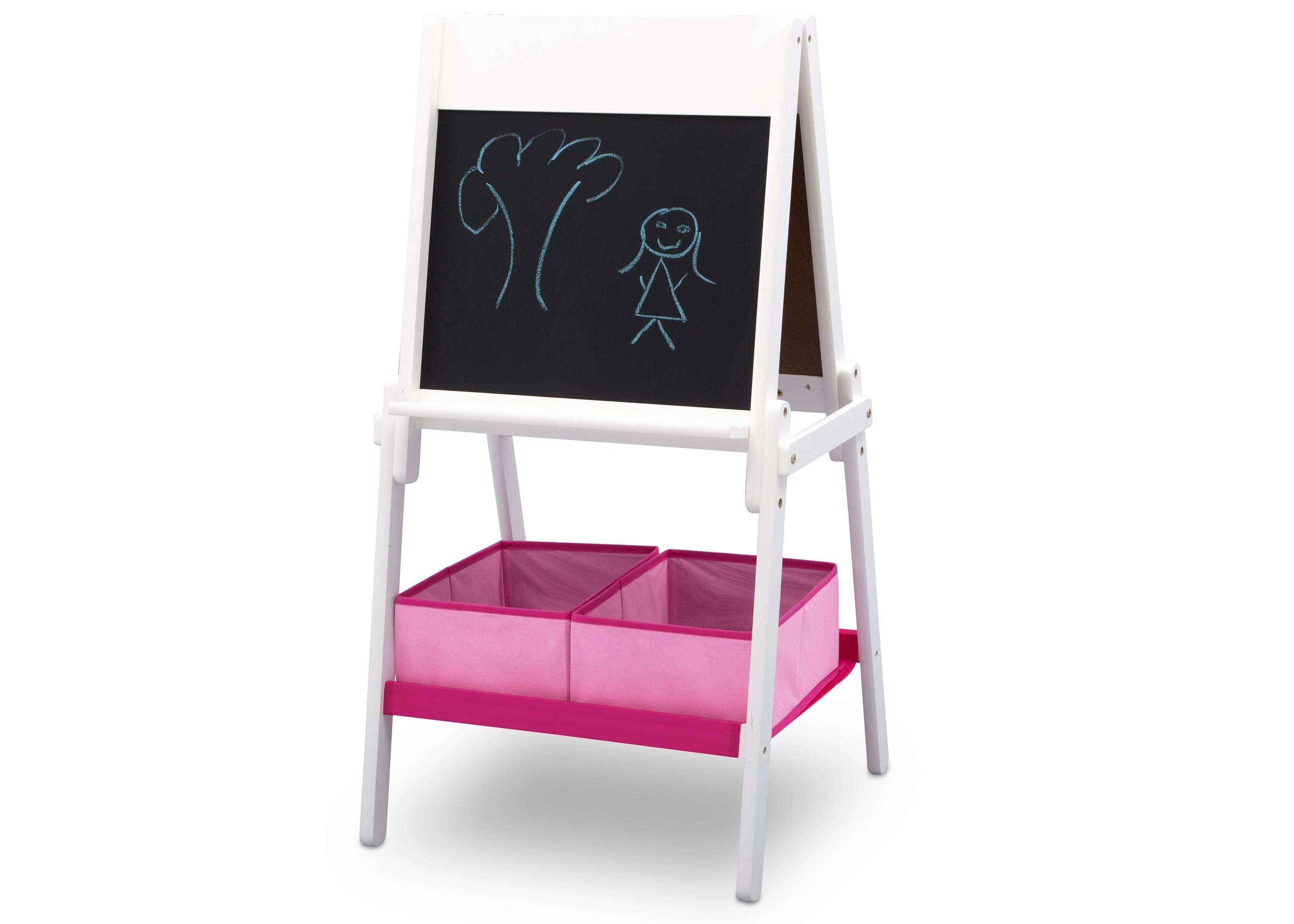MySize Double Sided Storage Easel - Adjustable Kids Art Easel with Dry Erase & Chalkboard - Perfect for Home, Classroom & Art Studio