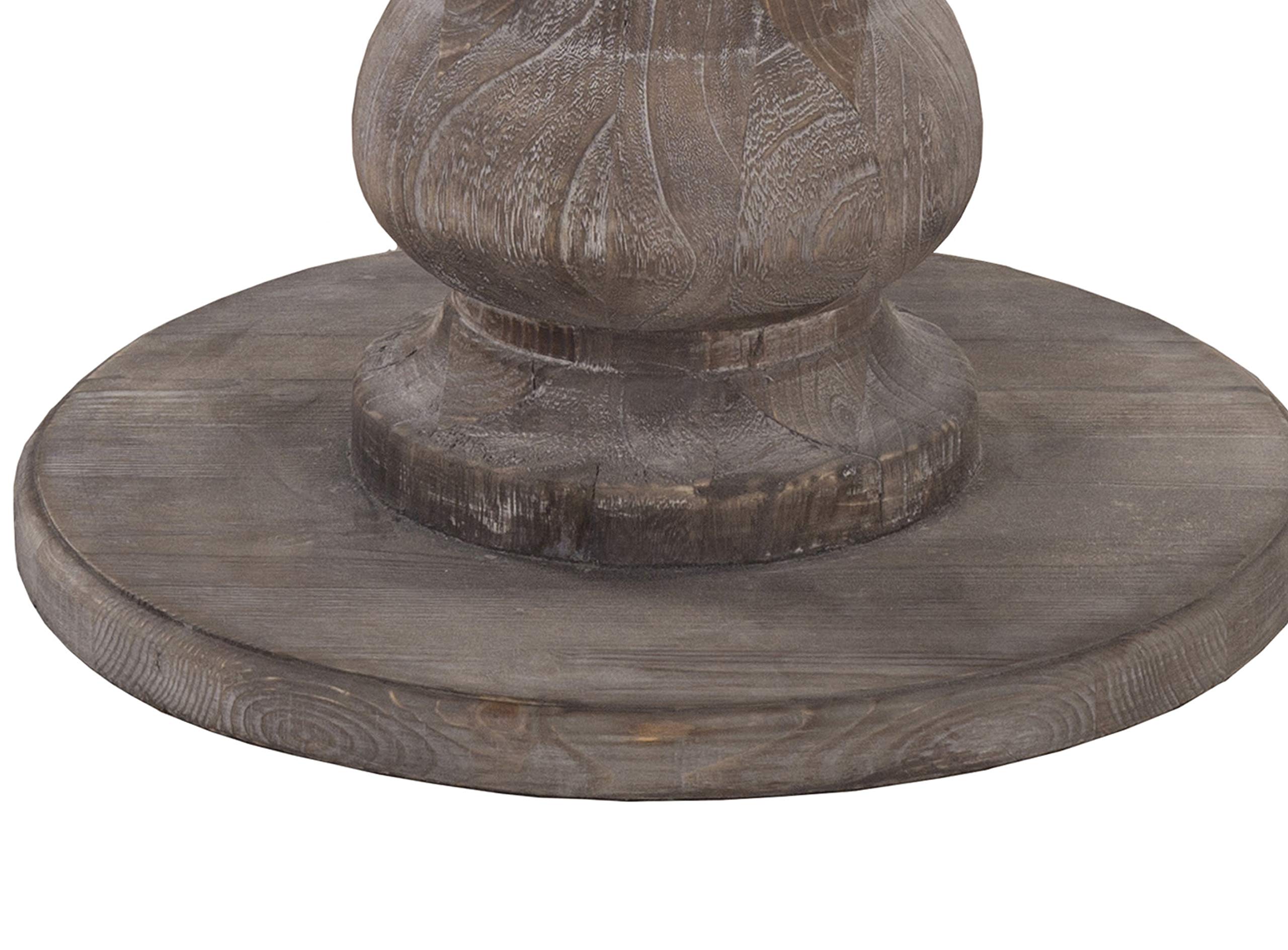 Benjara Solid Wood Round Coffee Table with Pedestal Base - 36 Inch Brown Wooden End Table for Living Room, Lounge & Office Decor