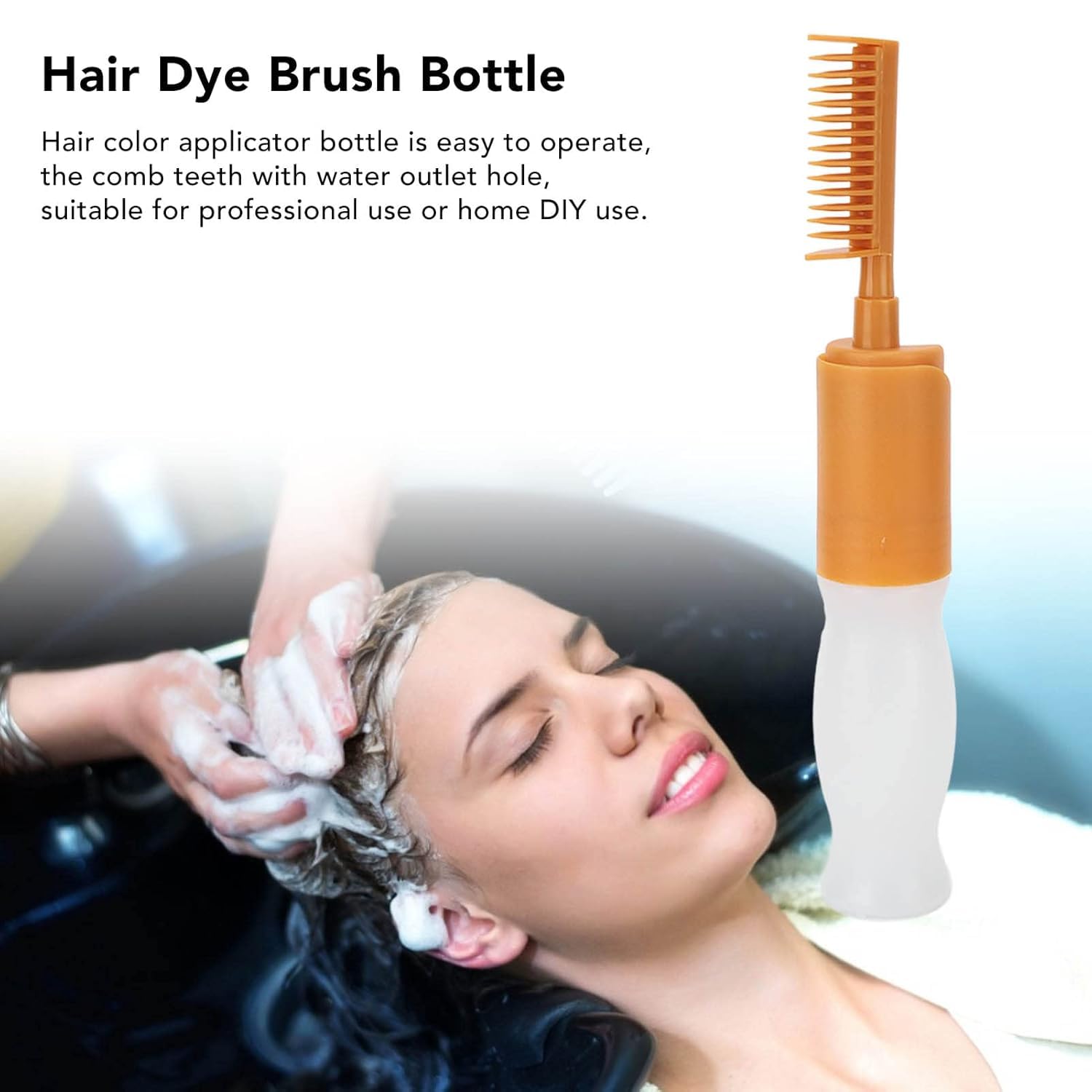 Doville Root Touch Up Hair Dye Applicator Bottle with Comb & Graduated Scale - Professional & Home Use for Gray Coverage, Highlights & Scalp Treatment (Salon & DIY Hair Coloring)