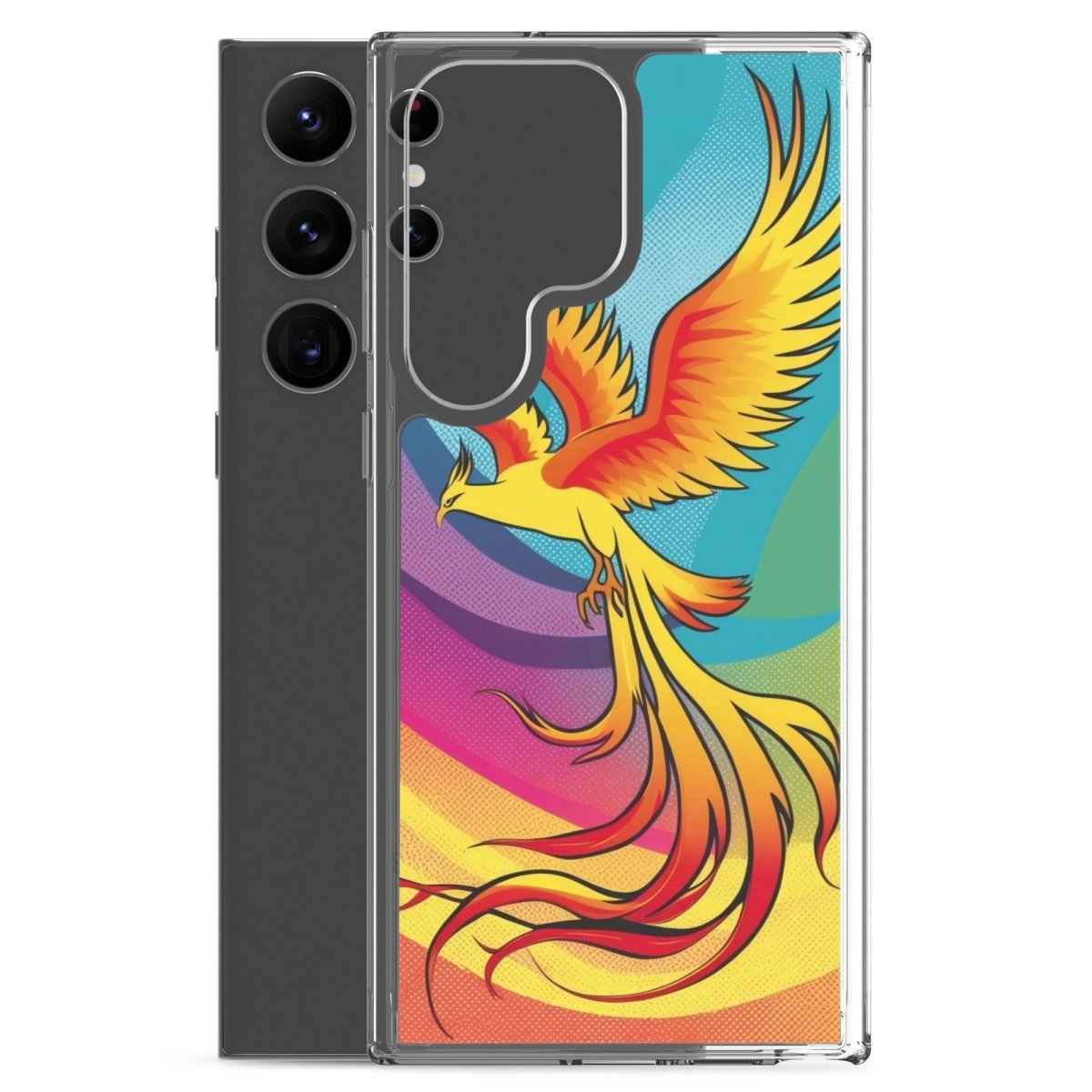 Premium Clear Phone Case for Samsung Galaxy Series - Slim Protective Cover with Rising Phoenix Design - Perfect for Everyday Use, Travel & Work