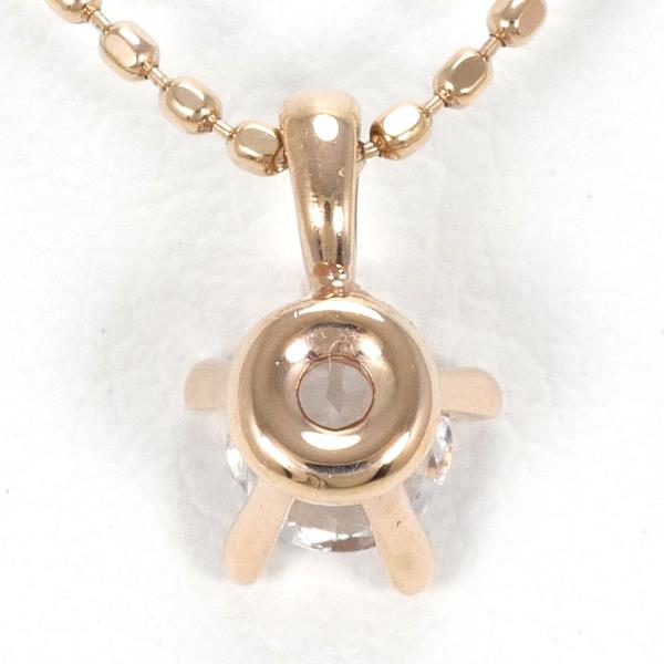 4℃ K10PG White Topaz Pink Gold Necklace - Elegant Jewelry for Women, Perfect for Weddings, Anniversaries & Special Occasions