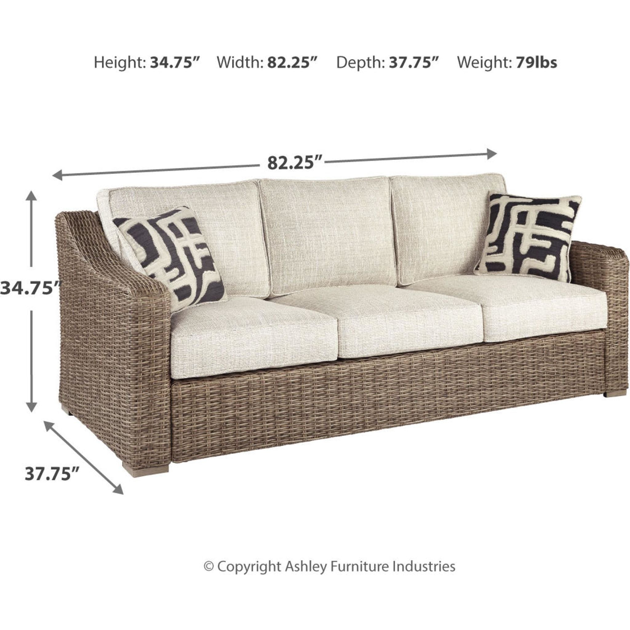 Beachcroft 4-Piece Outdoor Patio Furniture Set - Waterproof Wicker Rattan Sofa with Cushions, Beige - Perfect for Backyard, Garden, Poolside & Terrace Relaxation