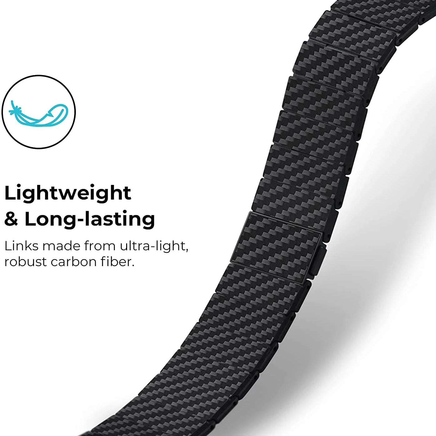Premium Carbon Fiber Band for Apple Watch Series 8/7/6/SE - Lightweight & Durable Replacement Strap for Workout, Running & Everyday Wear