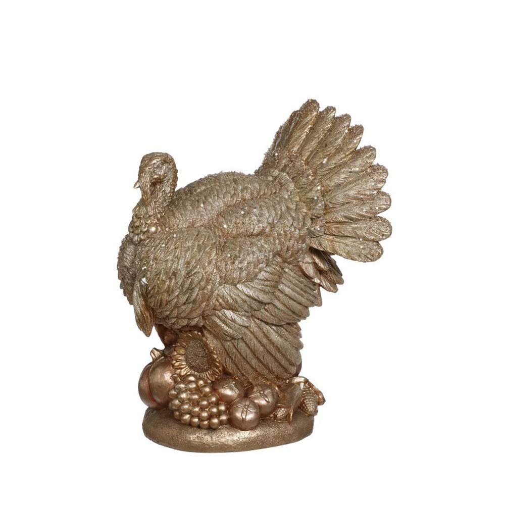 Mark Roberts Fall 2019 Golden Copper Turkey Figurine - 19 Inch Collectible Thanksgiving Decor for Home & Table Centerpiece