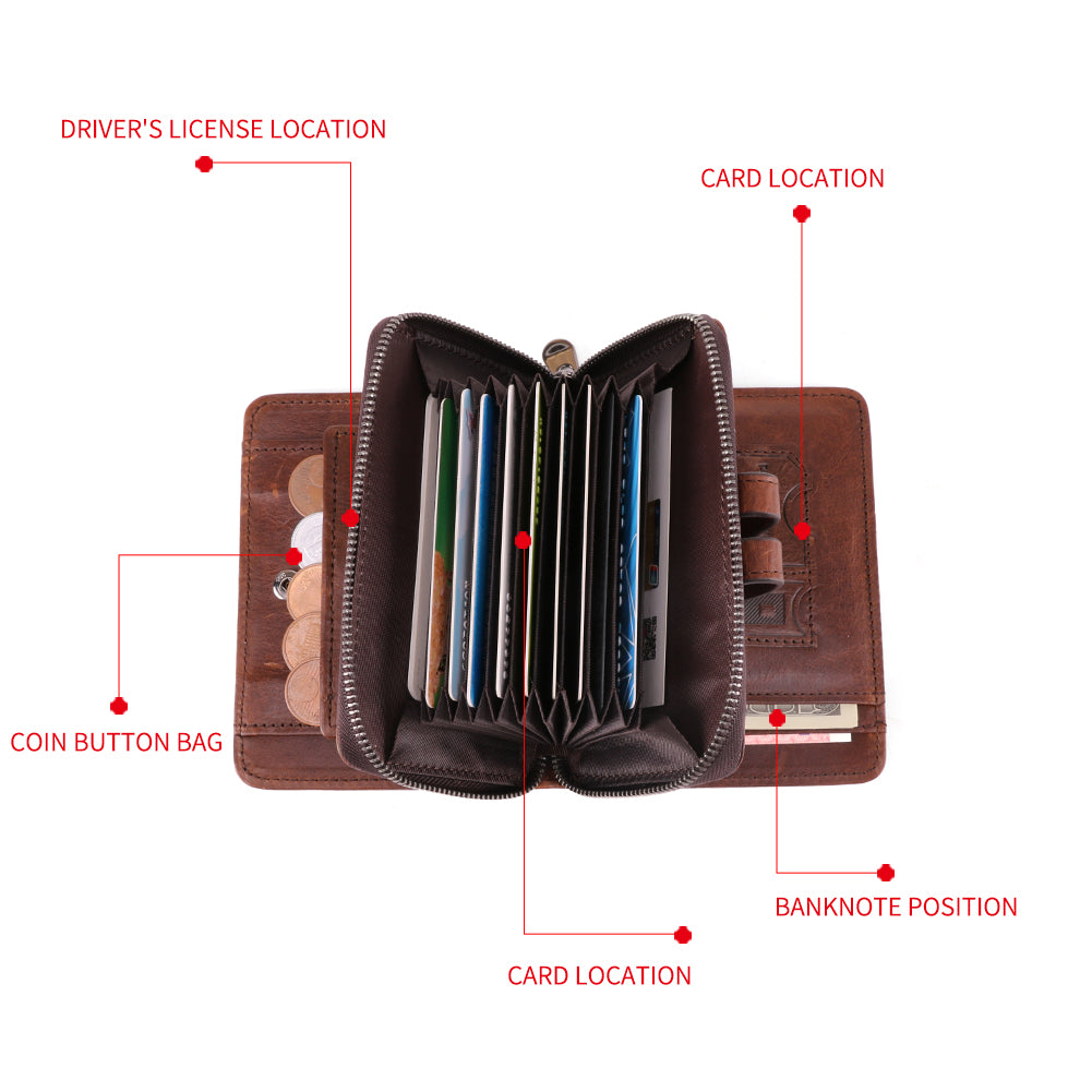 Premium Men's RFID Blocking Genuine Leather Bifold Wallet - Slim & Secure for Everyday Use, Travel & Business