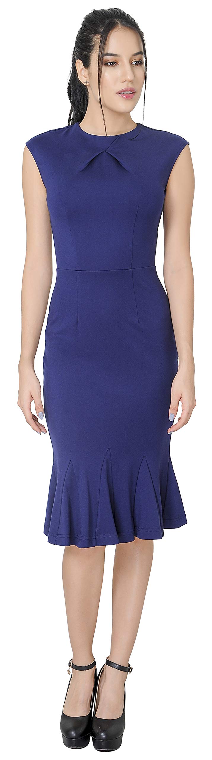 Marycrafts Women's Square Neck Sheath Dress - Business Office Midi Dress for Work, Formal Events & Professional Occasions