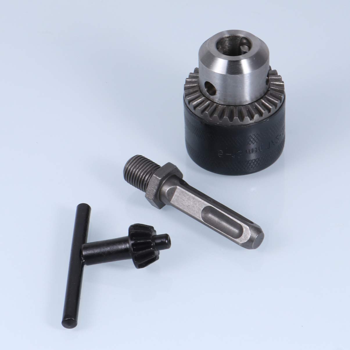 DOITOOL Keyless Drill Chuck Set - 3-Piece Black Drill Chuck Adapter for Easy & Quick Bit Changes - Perfect for DIY Projects, Woodworking, and Metal Drilling