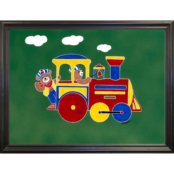 BearRy Happy Conductors SHERAS68808 Print 21x28.25 by Shelly Rasche - Vibrant Wall Art for Kids Room, Nursery Decor & Playroom Decoration