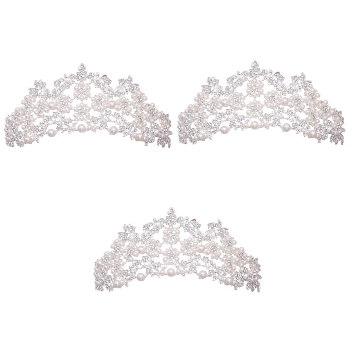 2pcs Bridal Tiara Crown Headpiece for Women - Wedding Hair Accessories, Fairy Princess Headwear, European & American Bride Jewelry - Perfect for Weddings, Prom, Pageants & Special Occasions (White)