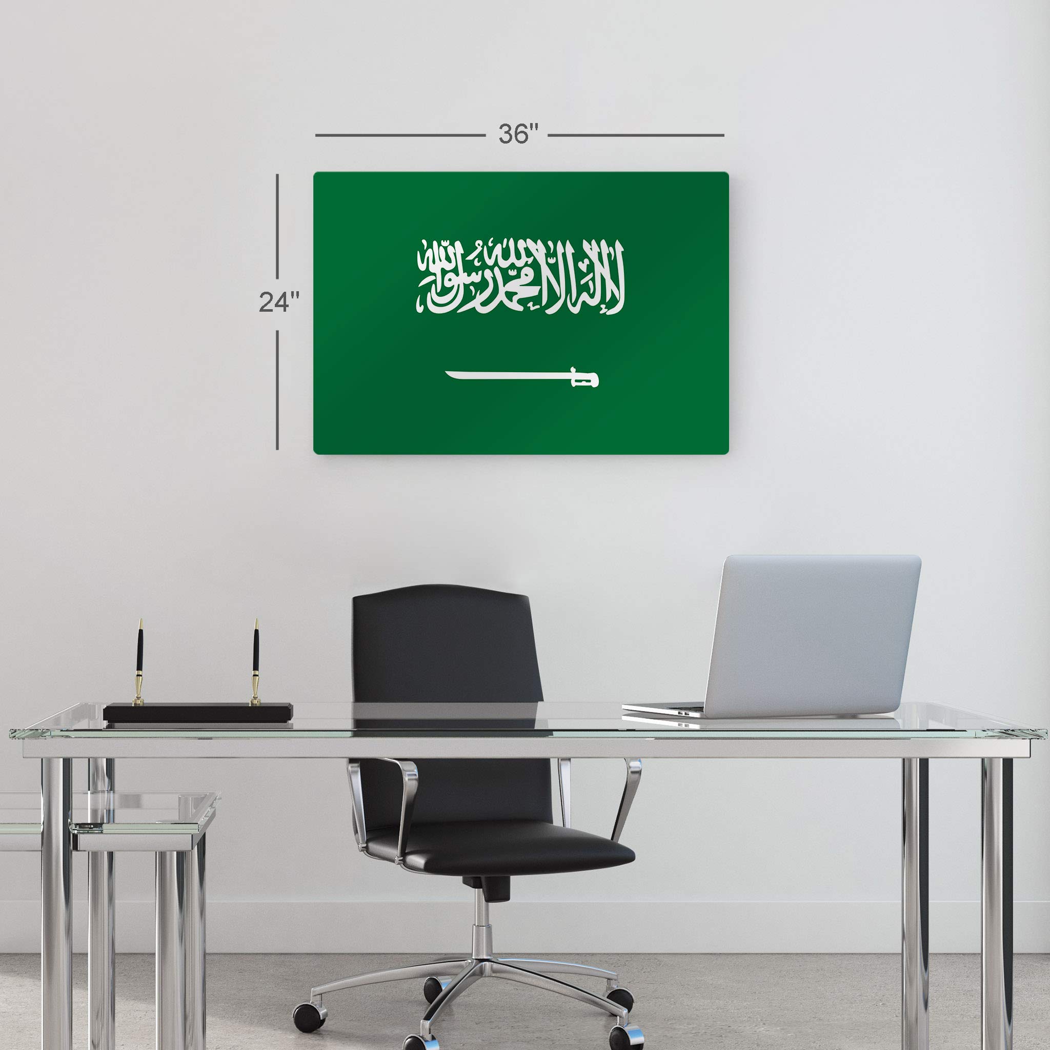 Saudi Arabia Flag Metal Wall Art - 30x40 Inch Modern Home Decor, Ready to Hang, Made in USA | Perfect for Office, Living Room, Dorm, Bedroom, Kitchen, Man Cave, Sports Club & Bar Decor