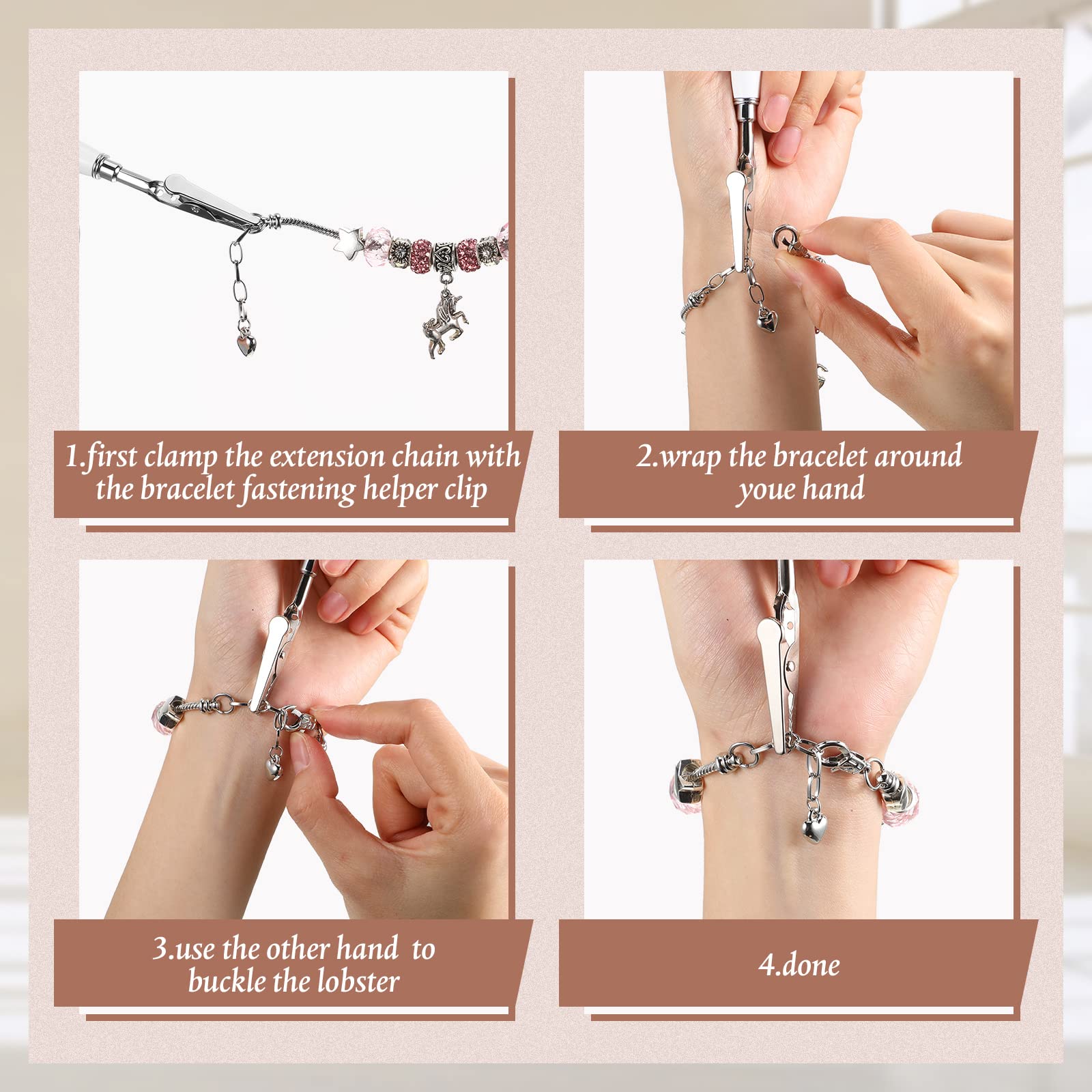Premium Bracelet Helper Tool - Jewelry Fastening & Hooking Assistance for Watches & Bracelets - 6.9 Inch White Jewelry Clasp Tool with Gift Box - Perfect for Women's Jewelry, DIY Crafts & Watch Repair