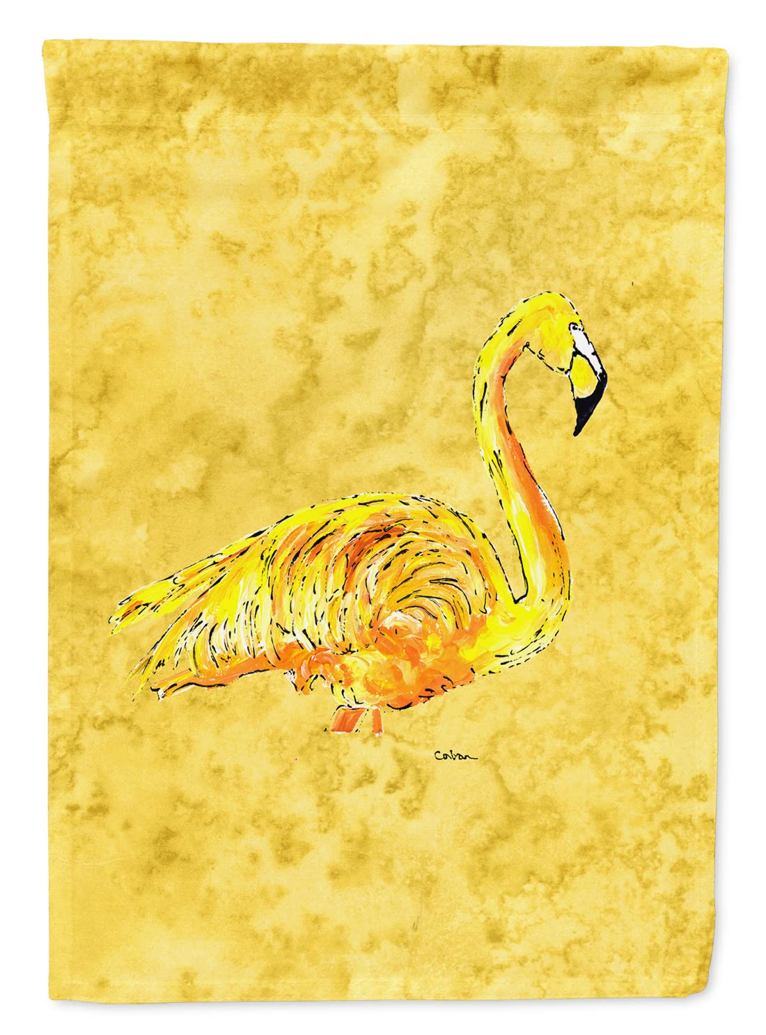 Caroline's Treasures 8872GF Multicolor Flamingo on Yellow Garden Flag - Decorative Mailbox & Yard Banner for Outdoor Patio, Flower Beds & Garden Decor | Perfect for Spring & Summer Outdoor Decorations