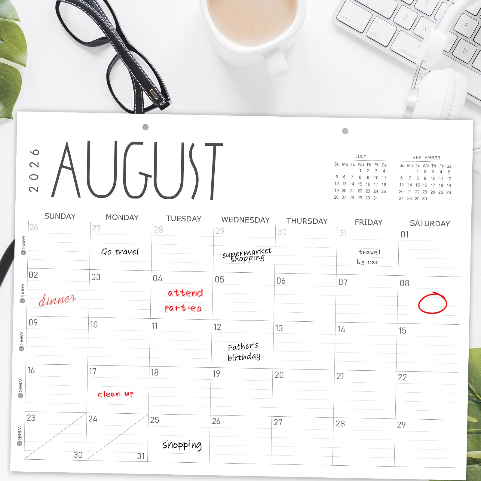GuassLee 2025-2026 19-Month Academic Planner Calendar | June 2025 - December 2026 Wall/Desk Calendar | 14