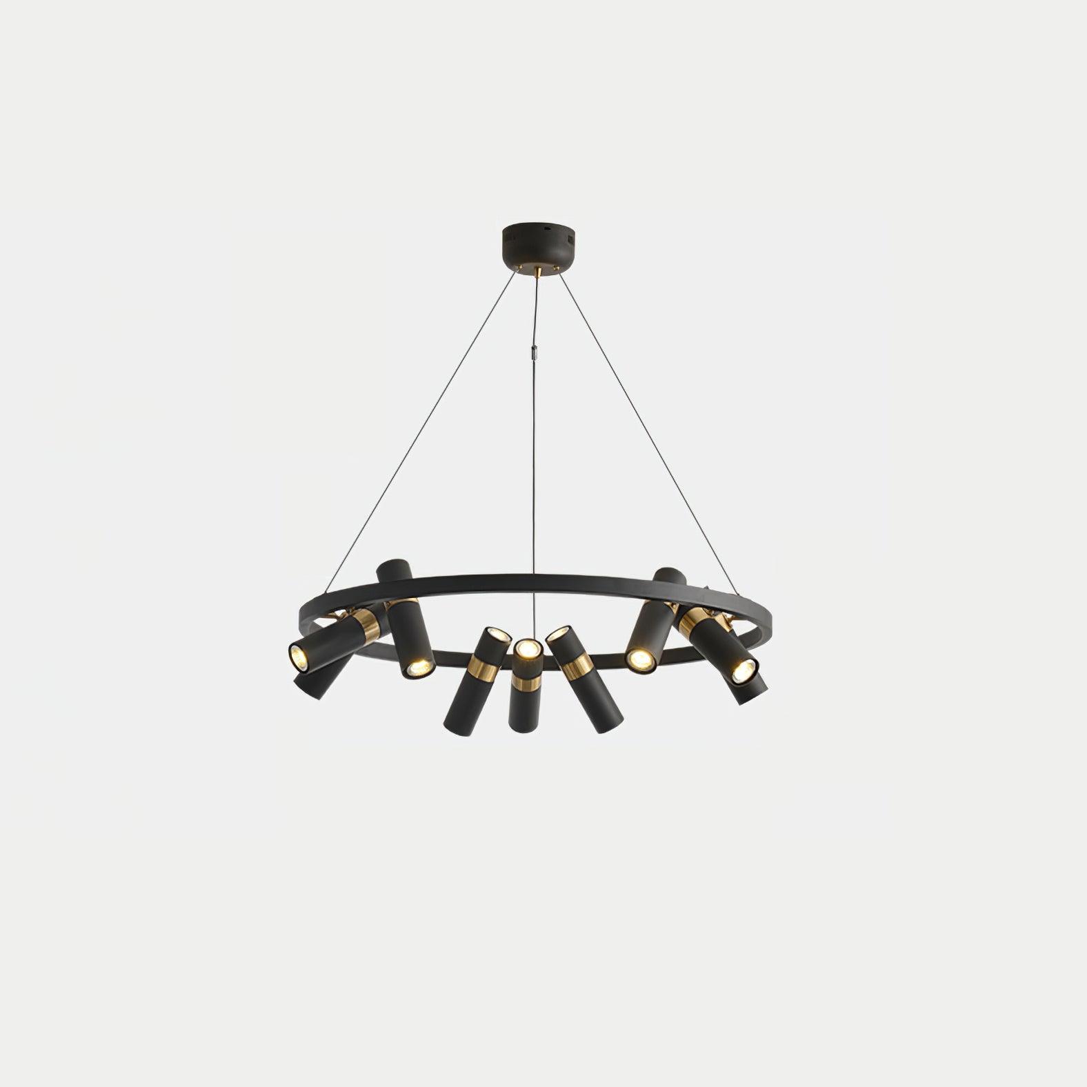 Black Multi Pipe Chandelier - Industrial Style Ceiling Light Fixture for Dining Room, Living Room & Bedroom Decor