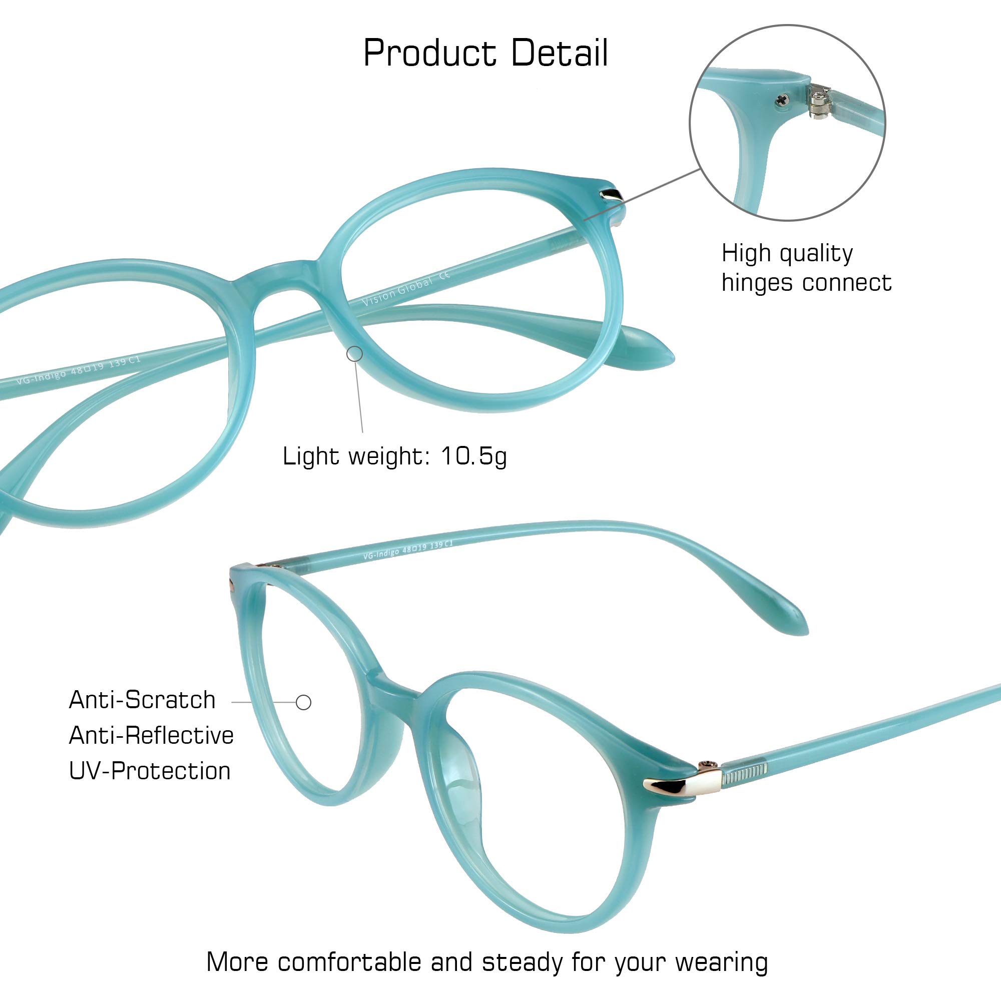 Blue Light Blocking Glasses for Women & Men - Anti Glare for Computer & TV Use