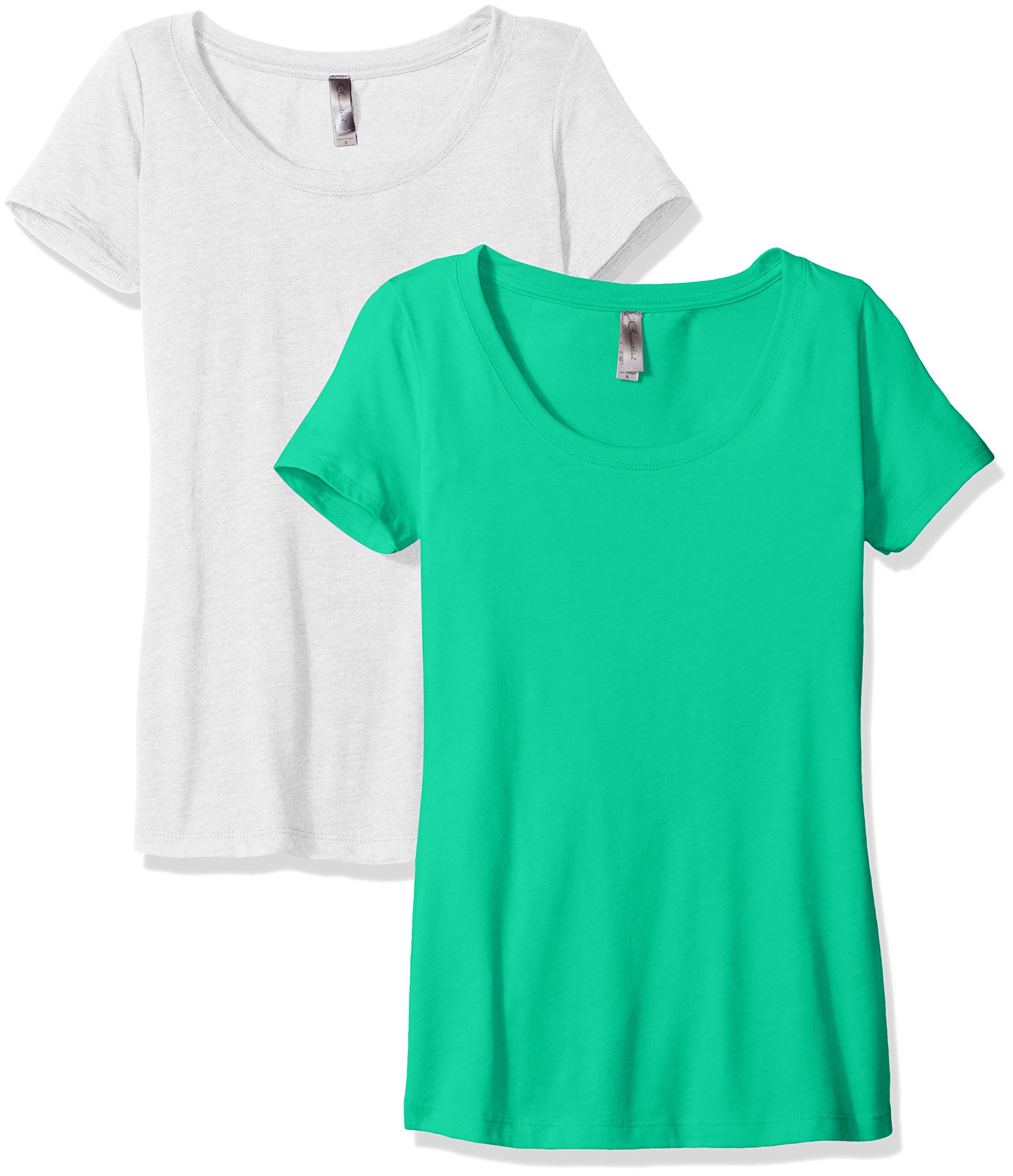 Soft & Comfortable Clementine Women's Tri-Blend Scoop Neck T-Shirts (2-Pack) - Perfect for Casual Wear, Layering & Everyday Outfits