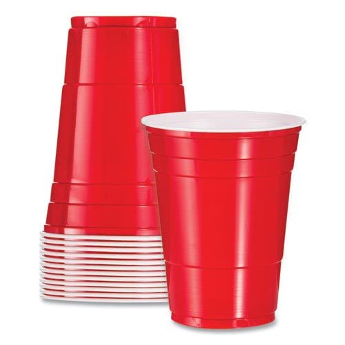 SOLO Plastic Party Cups 16 oz - 50 Pack Red Disposable Cold Drink Cups for Parties, BBQs, Picnics & Outdoor Events - BPA Free Durable Party Supplies