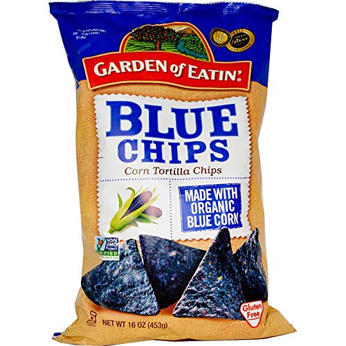 Organic Blue Corn Tortilla Chips by Garden of Eatin' - 16oz Pack of 3 | Gluten-Free, Non-GMO Snacks for Parties, Nachos & Healthy Snacking