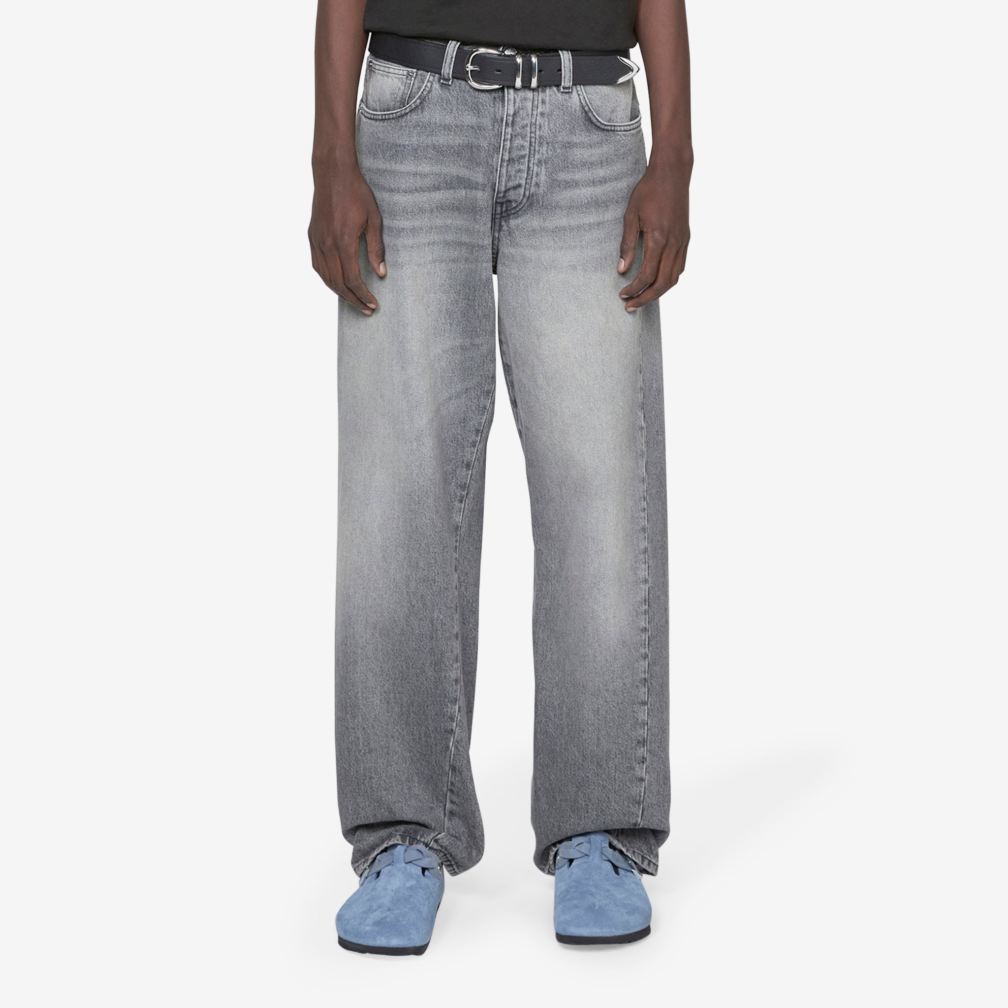 Wide Twist Work Jeans for Men - Black Stone Wash Denim Pants | Durable & Comfortable for Construction, Farming & Outdoor Work