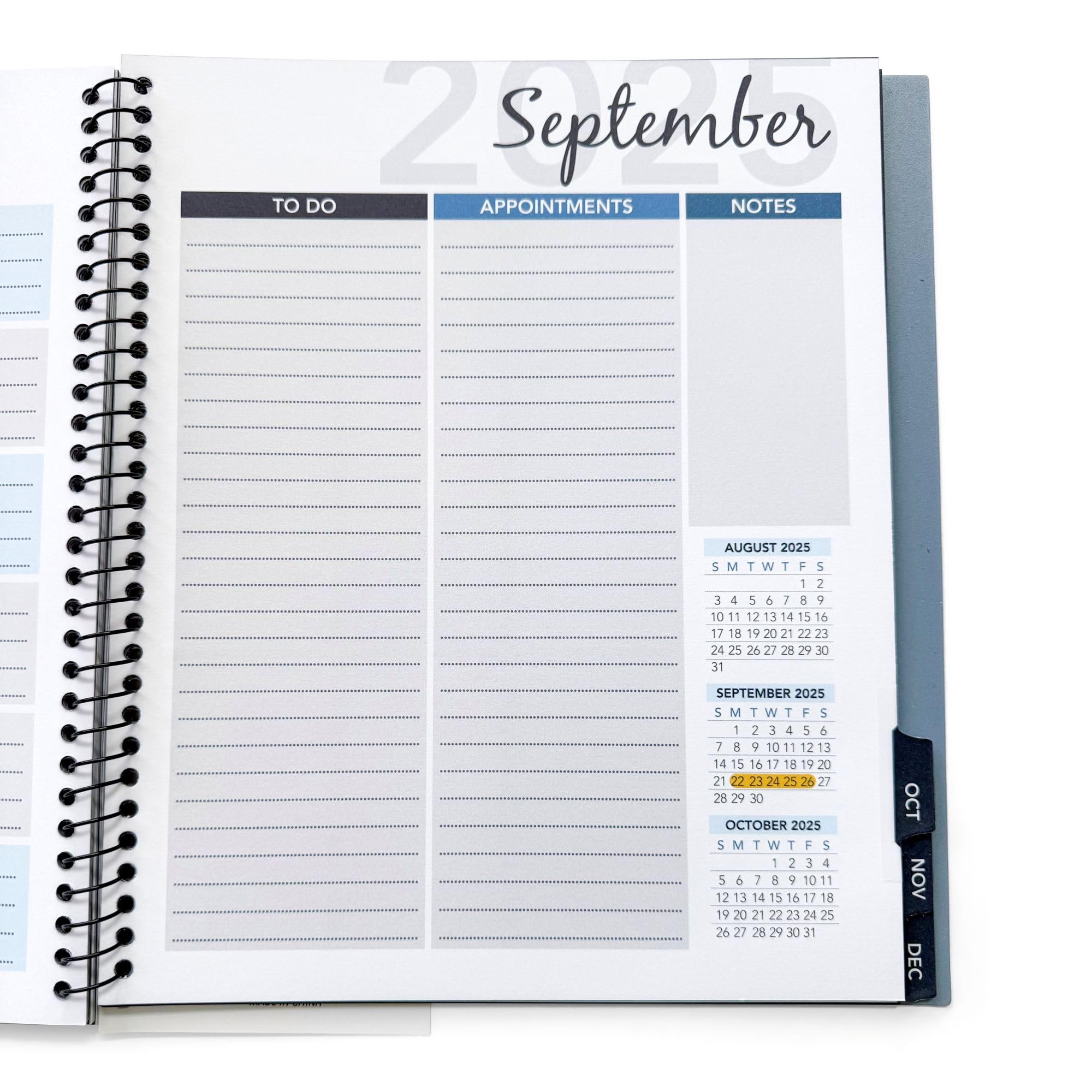 2025 Monthly Planner - 13-Month Calendar with To-Do Lists, Notes & Appointment Tracking | Durable Office Organizer for Daily & Weekly Scheduling | Perfect for Professionals, Students & Home Use (Black)