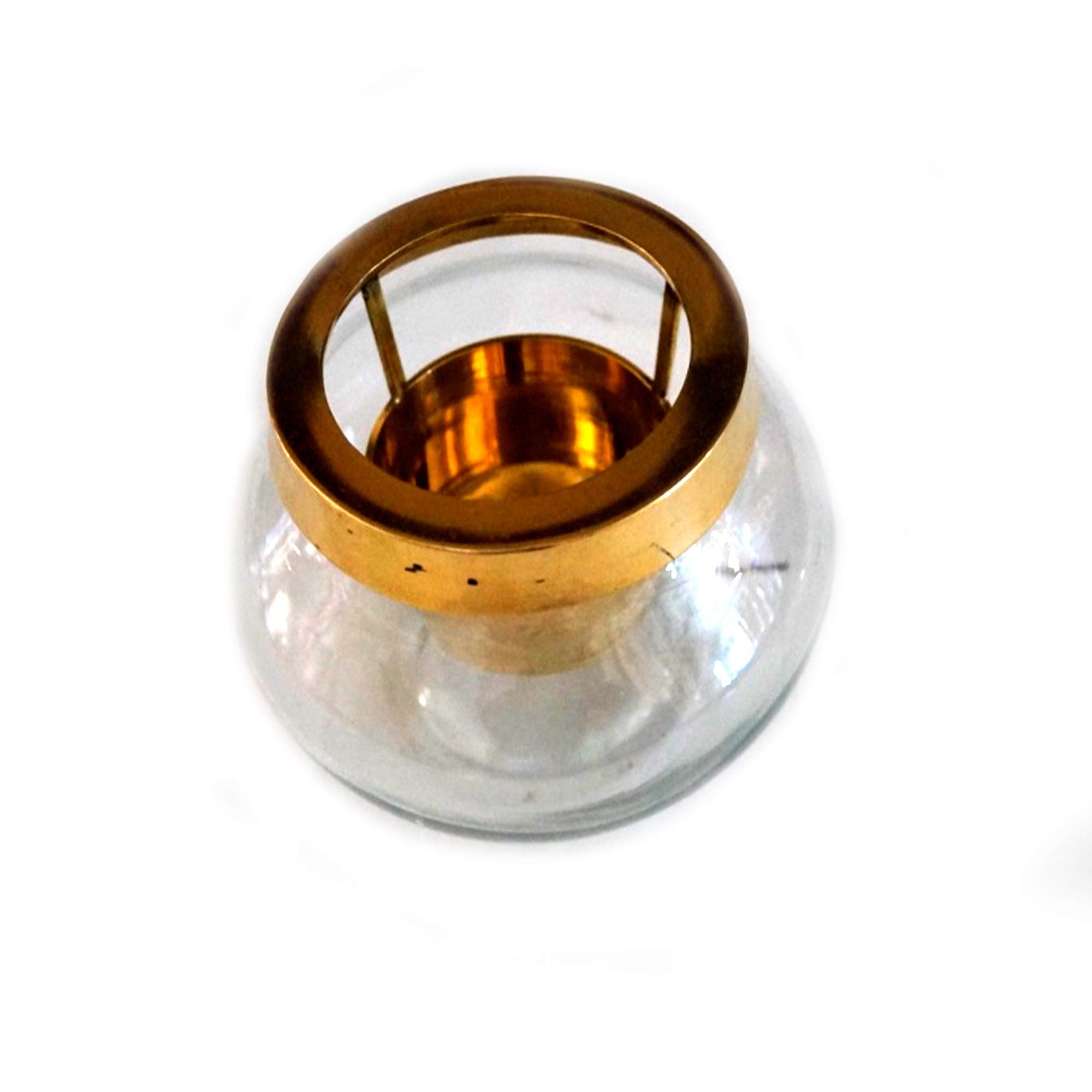 Elegant 3-Inch Glass Ball Candle Holder with Brass Center - Perfect for Wedding Decor, Table Centerpieces, and Romantic Home Ambiance