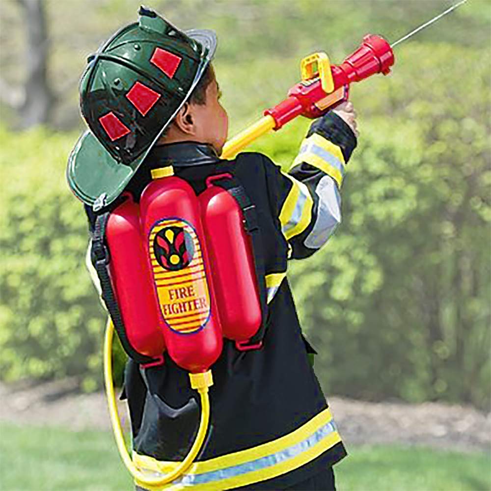**4E's Novelty Firefighter Backpack Water Gun Blaster for Kids – Tank with Hose Shooter, Super Soaker Water Gun for Outdoor Play, Fireman Pretend Play Toy for Boys & Girls – Perfect for Summer Fun, Pool Parties, and Backyard Battles**