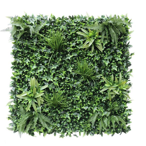 Premium Artificial Vertical Garden Panel - 1m x 1m UV Resistant Fake Green Wall for Indoor/Outdoor Decor - Perfect for Home, Office, Balcony & Commercial Spaces