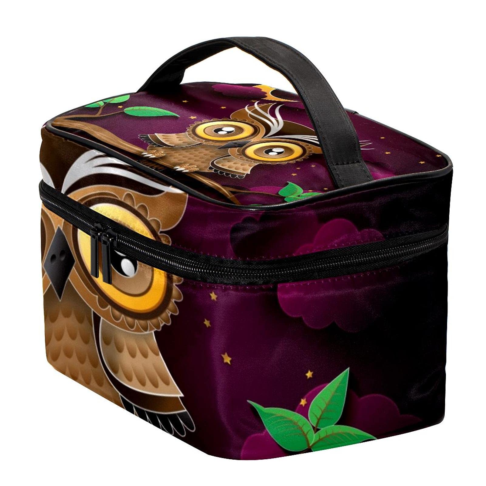 Owl Design Travel Makeup Bag - Large Cosmetic Organizer with Zipper for Women & Girls | Perfect for Vacation, Gym, and Daily Essentials Storage