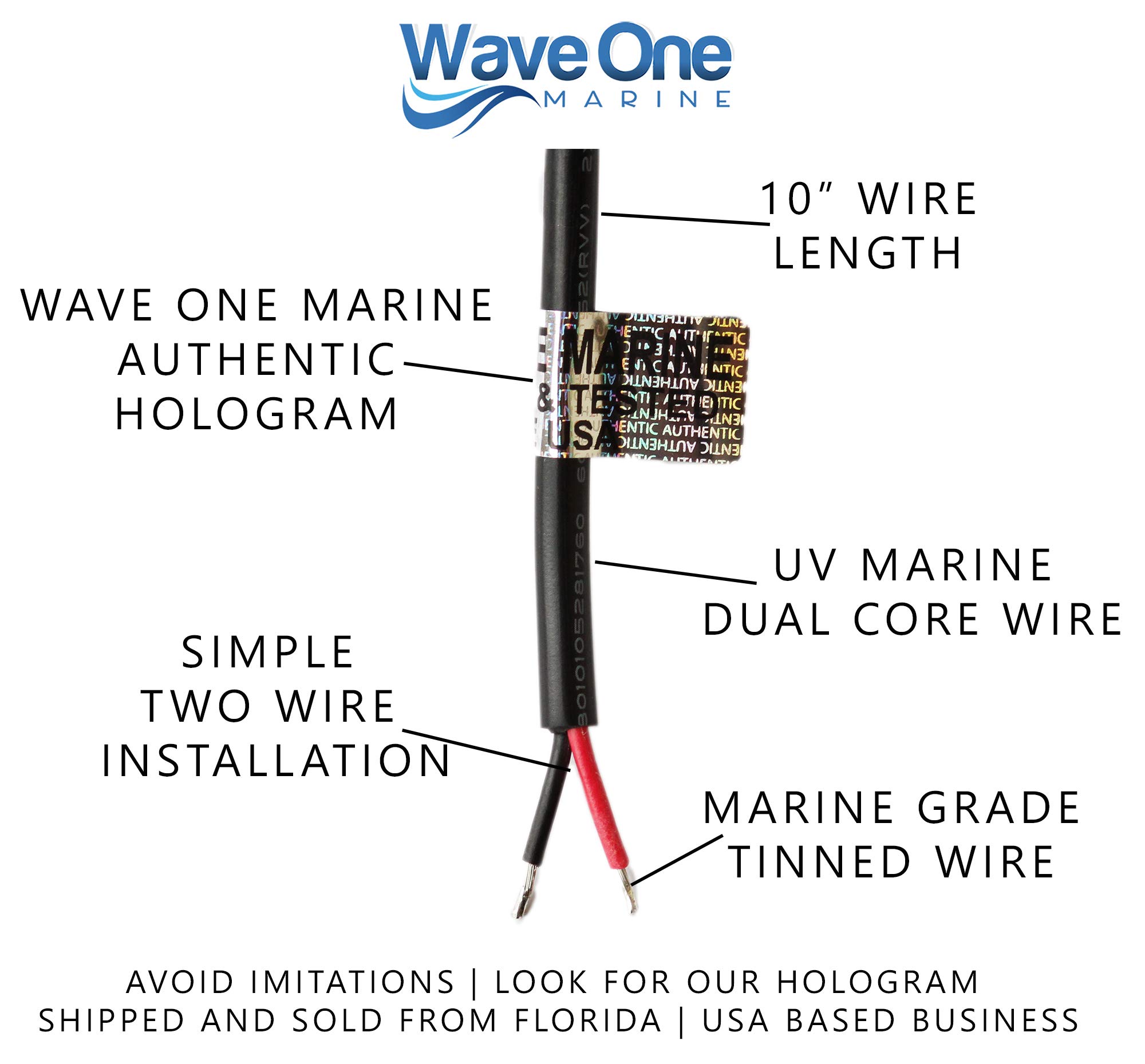 Dual Color T-Top LED Light with Switch - Waterproof Marine Boat Courtesy Cockpit Helm Light - Stainless Steel Hardware - IP68 Rated (15.5