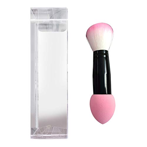 1PC Natural Bristle Nylon Brush - Dual Head Makeup Brush for Blending & Contouring | Perfect for Professional Makeup Artists & Beauty Enthusiasts