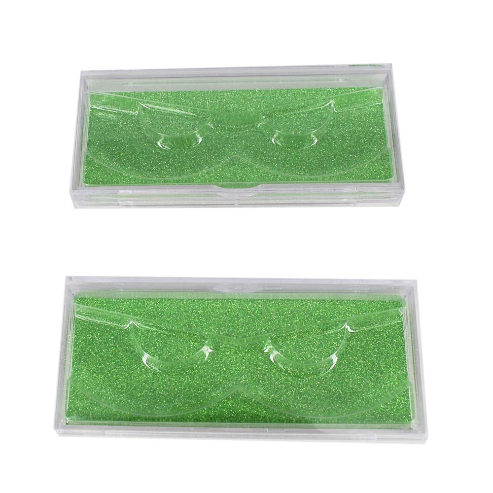 20PCS Green Empty Eyelash Packaging Cases - Wholesale Bulk Lash Boxes for Eyelash Extensions, Storage & Salon Organization - Perfect for Beauty Professionals & Lash Artists