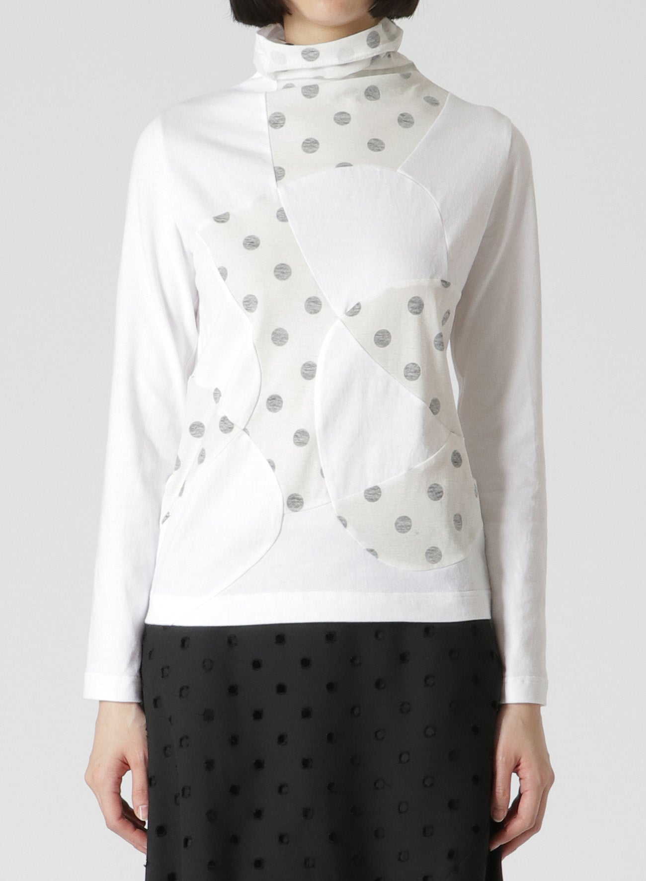 Soft Cotton Jersey Patchwork Turtleneck Sweater for Women - Cozy Winter Layering & Casual Office Wear